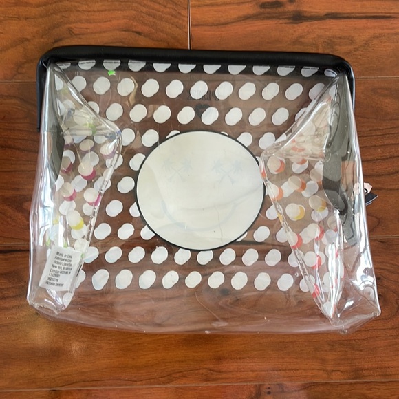 NWT Victoria's Secret Pink Clear Rainbow Smiley Face Cosmetic Bag Pouch - Picture 2 of 9